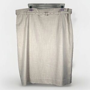 H&M Cream Belted Pencil Skirt Size 10 NWOT Never Worn